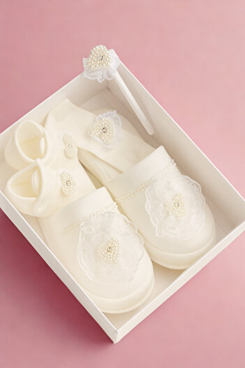 eradkids Premium Mother-Baby Pearl Detailed 4-Piece Maternity Set (Boxed) / Baby Gift