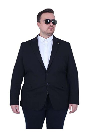 Starbattal Men's Large Size 4 Drop Blazer Zaha Jacket 500603 Black