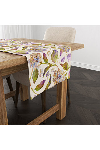 Filamente Digital Printed Runner - Floral Pattern - Hydrangea Pattern - 140X40 cm