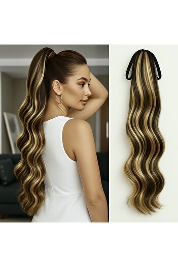 Oskar Ponytail Look Ponytail with wavy headbands Balayage #8/#26