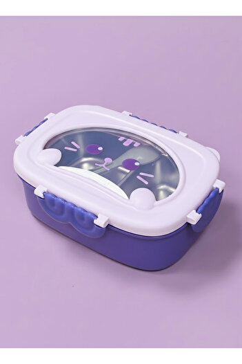 Bisbell Stainless Steel 800ML Divider Lunch Box|Leakproof Bento Food Container with Spoon|BPA-Free,BB4061