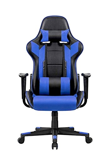 Sabir and Bros Furniture LLC SBF Faux Leather Office Chair, Reclining Backrest 180°, Gaming Chair, Adjustable Height, Blue Black