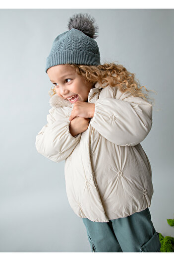 MAYORAL 4446-20 Girl's Ecru Coat