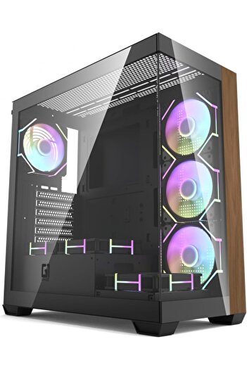 GAMEONE هيكل كمبيوتر PHANTOM X7 ATX متوسط الحجم، 434×218×454 مم، يدعم ATX/M-ATX/ITX، بطول وحدة معالجة الرسومات 425 مم، 1