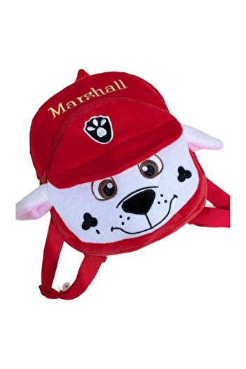 OEM Kindergarten Backpack, Plush, Red, Puppy Pattern
