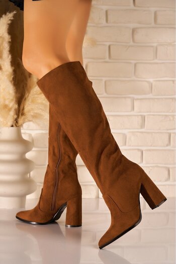 Joana Helaina Camel Faux Suede Fur-Lined Boots