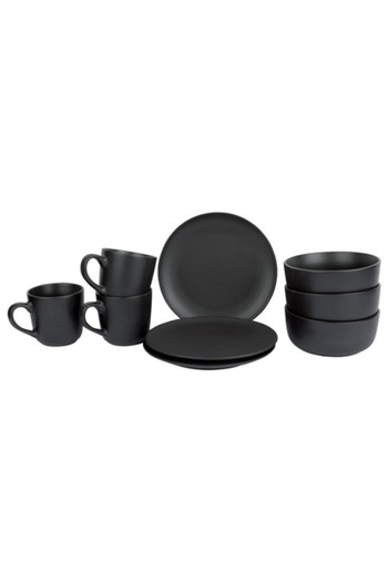 OEM Ernesto 18-piece black dinnerware set for 6 people