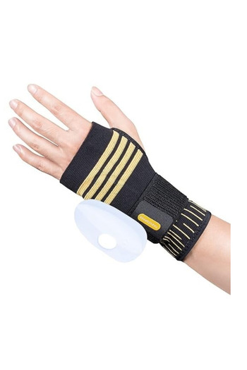 Thx4COPPER Thx4Cooper wrist support, XL, textile, black, yellow