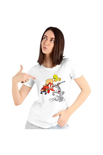 OEM Women's T-shirt Yosemite Sam Tweety Bug Bunny Rabbit