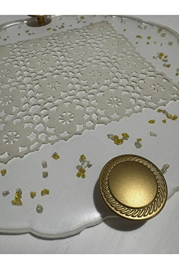 Pelince Lace Transparent Epoxy Tray Series (Handcrafted Lace Detail - 30 cm)