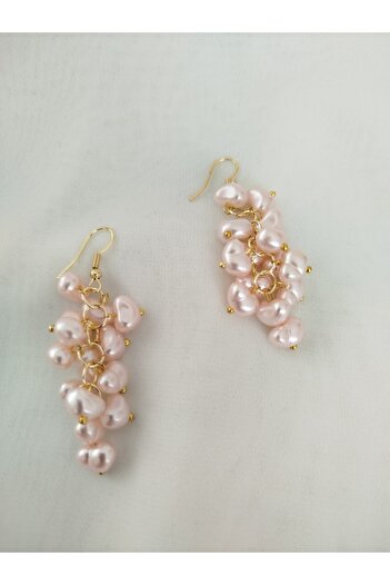 İPAR AKSESUAR Pink Color Baroque Pearl Earring