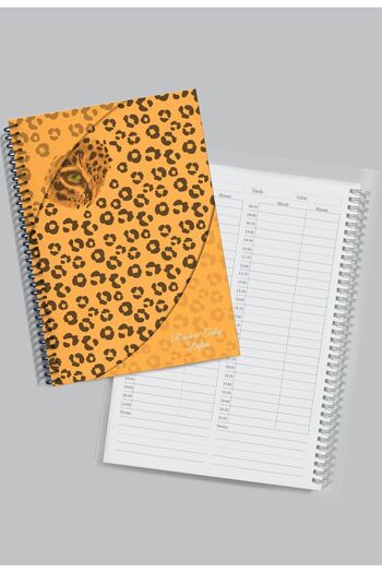 Yıldızistan Appointment Book, Leopard,A5 Size, Special Design, 1 Year, Double Sided Printing, Planner, Hairdresser, Salon