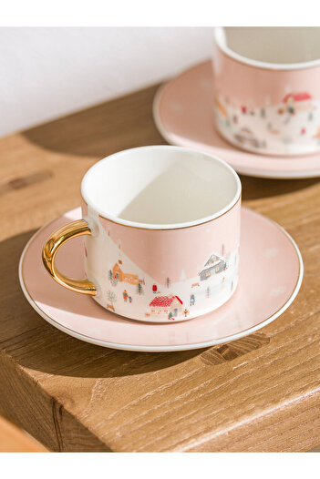 LC Waikiki Özmarka New Season Printed Porcelain Coffee Cup Set for 2 People 90 ml
