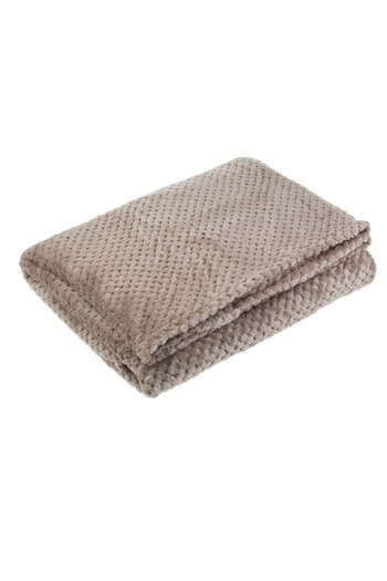 ELITECOMMERCEMARKET Velvet Blanket Taupe PopCorn 220x150cm