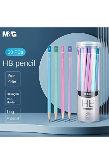 Choice AWP357E0 M&G Stationery 2B/HB Pencil Color Stick 30 Pieces Hexagonal Wooden Pencil Student Exam Writ