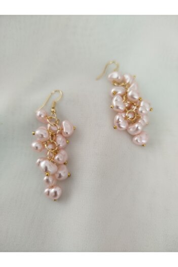 İPAR AKSESUAR Pink Color Baroque Pearl Earring
