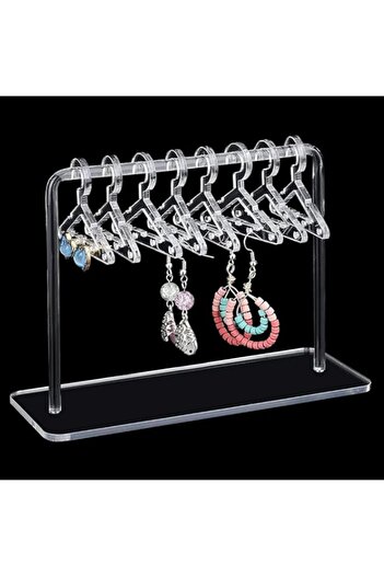 Generic Earring Holder, Acrylic Coat Hanger Shape Jewelry Display Rack with 32 Holes, Dangle and Stud Earri