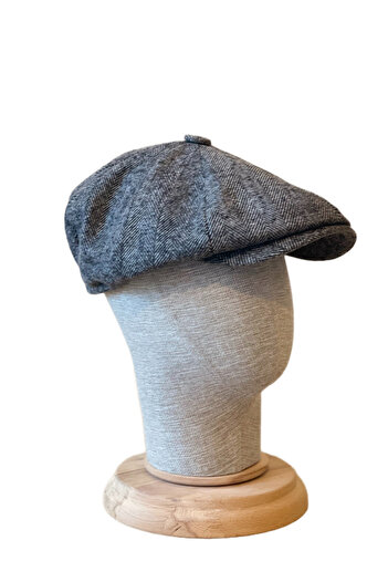 Rupen Kraft Standard Winter Wool British Cap Draped Peaky Blinders Cap Herringbone Cap with Elastic Back