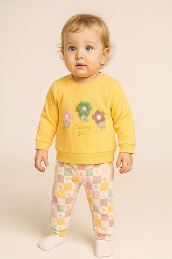 MixMax Bebe Baby Girl Floral Cotton Long Sleeve Bottom Top Baby Set