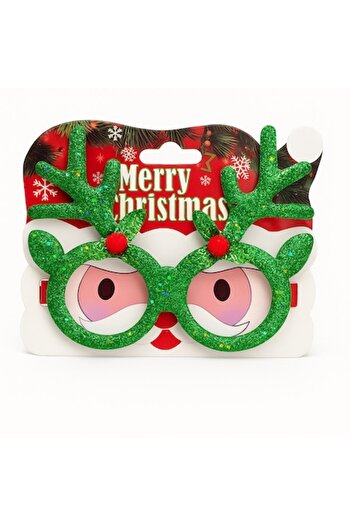 OEM Festive Christmas Glasses, Reindeer Ears, Ideal for parties, celebrations, Adults and children, Gree