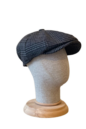 Rupen Kraft Standard Winter Wool British Cap Draped Peaky Blinders Cap Herringbone Cap with Elastic Back