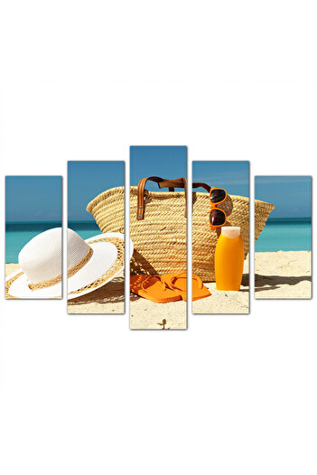 Generic Wall Plaque - Beach Picnic Tools - 1544 - Divided into five graduated pieces - 1