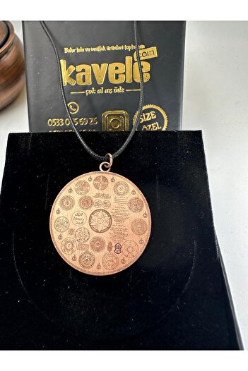 KAVELE Ham Saf Bakır Manyetik Zırhlı Cevşen Bakır Kolye Ucu-Hediyelik Kutuda