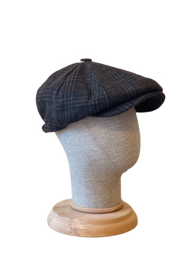Rupen Kraft Standard Winter Wool British Cap Draped Peaky Blinders Cap Herringbone Cap with Elastic Back