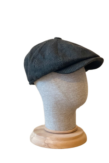 Rupen Kraft Standard Winter Wool British Cap Draped Peaky Blinders Cap Herringbone Cap with Elastic Back