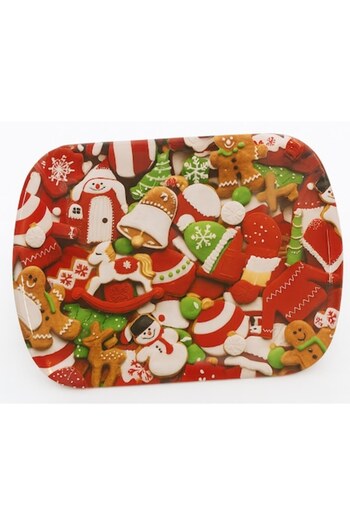 OEM Christmas Pattern Serving/Decorative Tray, Thick and Scratch-Resistant Plastic, Rectangle
