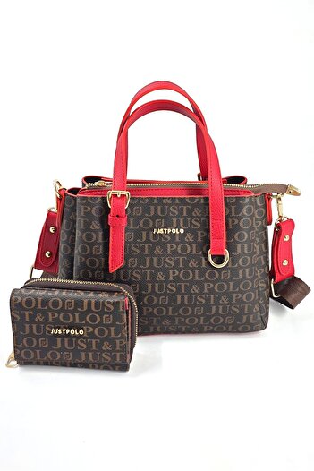 Just Polo Set of 2 Women's 4-Compartment Shoulder and Handbag Wallet Combination