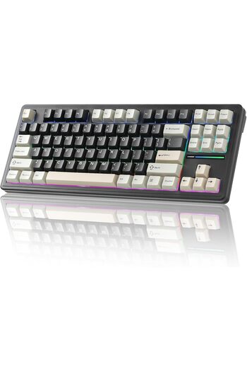 YUNZII YZ87 Wireless Mechanical Gaming Keyboard, Hot Swappable TKL Keyboard with 4 Layers Padding, B