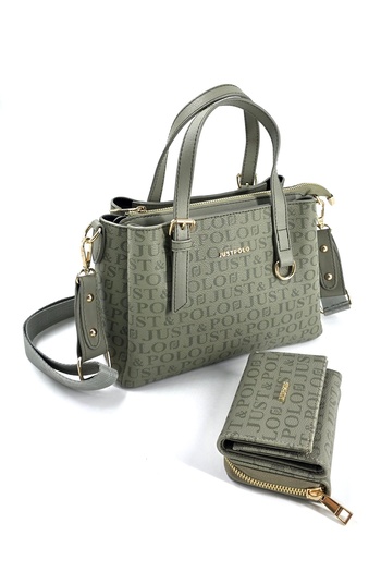 Just Polo Set of 2 Women's 4-Compartment Shoulder and Handbag Wallet Combination