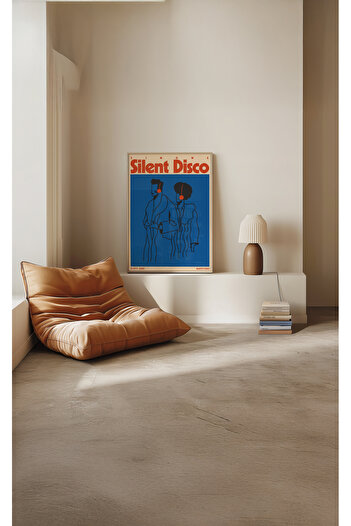 Push Studio Silent Disco Poster - Doğal Ahşap Çerçeveli Tablo