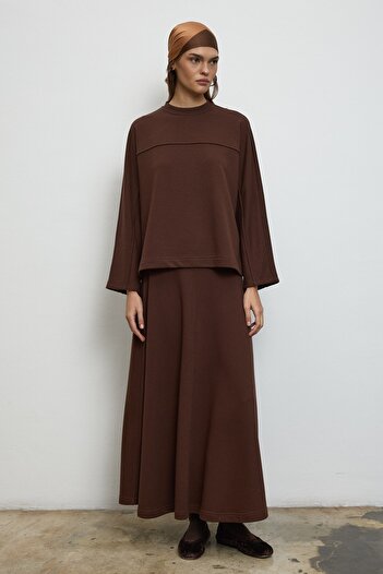QANU Jasmin Skirt Suit Brown