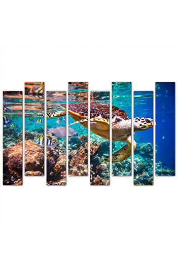 Generic Mural - Turtle in the Sea - 1538 - Divided into eight pieces -