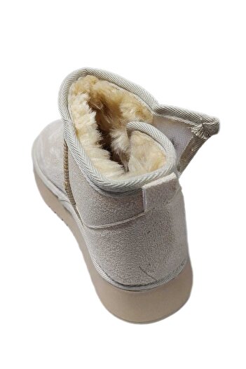 NiLi Winter Boots for Girls with Side Zipper Closure, Thick Sole, Fur Inside, Mini Suede Boots