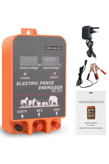Choice UK Plug normal 5-10KM Electric Fence Energizer 2.5 Joule With LCD Display 12V Energizer Controller f