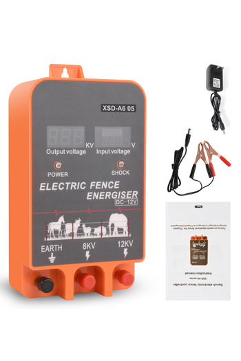 Choice US plug normal 5-10KM Electric Fence Energizer 2.5 Joule With LCD Display 12V Energizer Controller f
