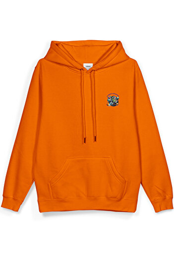 Overoz Toy Story Back Printed Oversize Hooded Sweatshirt Orange Hoodie H1391