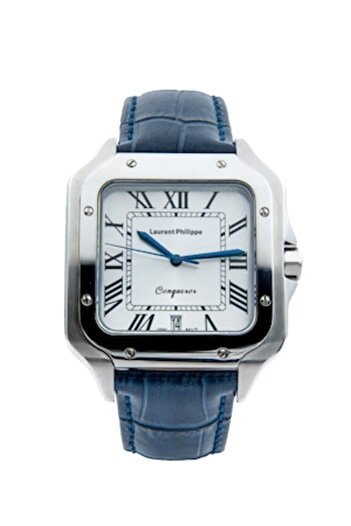 Laurent Philippe - Ceas bărbătesc, Conqueror Koh-I-Noor - Bleu Déviant, 38mm x 27,5mm, Argintiu