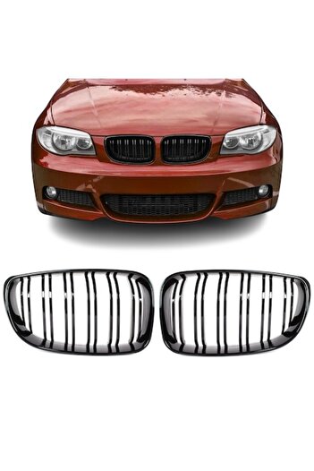 AutoUp Double Grilles BMW 1 Series E87 E82 E87 E88 2007-2011 - Gloss Black