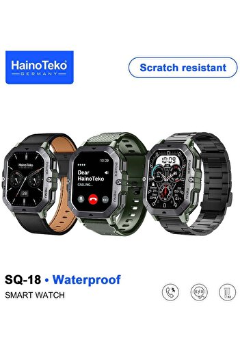 haino teko germany Haino Teko SQ-18 Smart Watch, Water Resistant, AMOLED Scratch Resistant Screen, 3 Interchangeable St