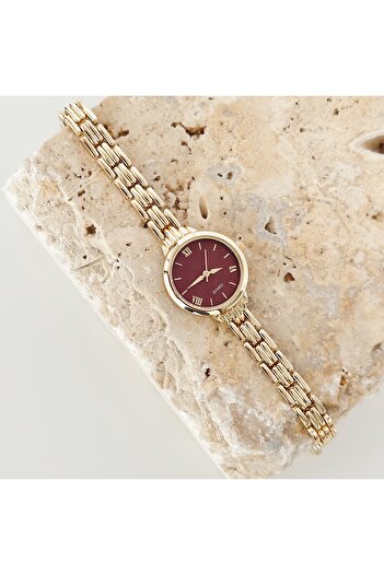 Vesce Atelier Nervion Gold Burgundy Watch