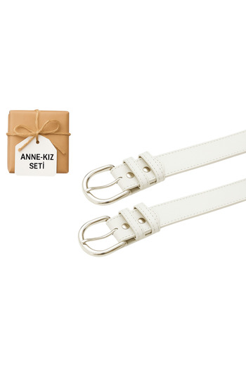 CANARİS Mother Daughter Belt Set Leather 3 cm Stylish Suitable for Jeans and Fabric Pants Gift Combination
