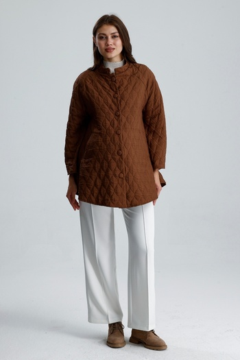 KATLİN MATERNİTY WEAR Maternity Onion Pattern Thin Quilted Fabric Poncho Jacket, Sleeves with Spanish Detail