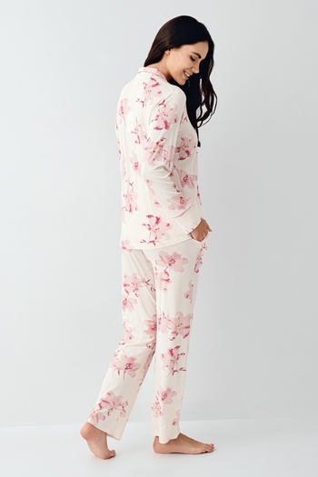 Pierre Cardin Kadın Krem Modal-Pamuk Full düğmeli 2 li Pijama Takımı VR.11.P90.C56.Y01