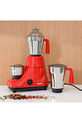 Geepas 3-in-1 Mixer Grinder | Powerful Motor with Stainless Steel Jars | Multi-Purpose Appliance for