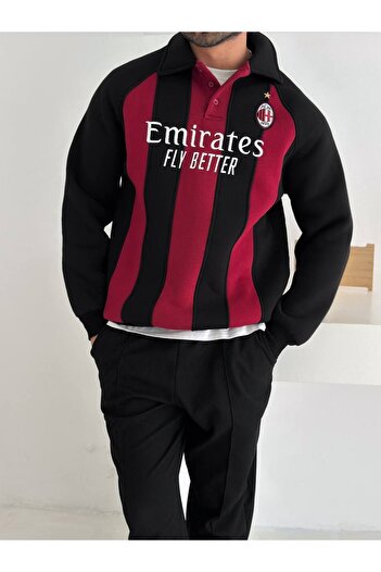 bergibo Oversize Sharded Sweat - Buttoned Collar High Quality Sweatshirt