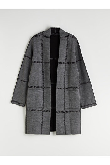 LC Waikiki Lcwaikiki Women's Knitwear Shawl Collar Plaid Cardigan